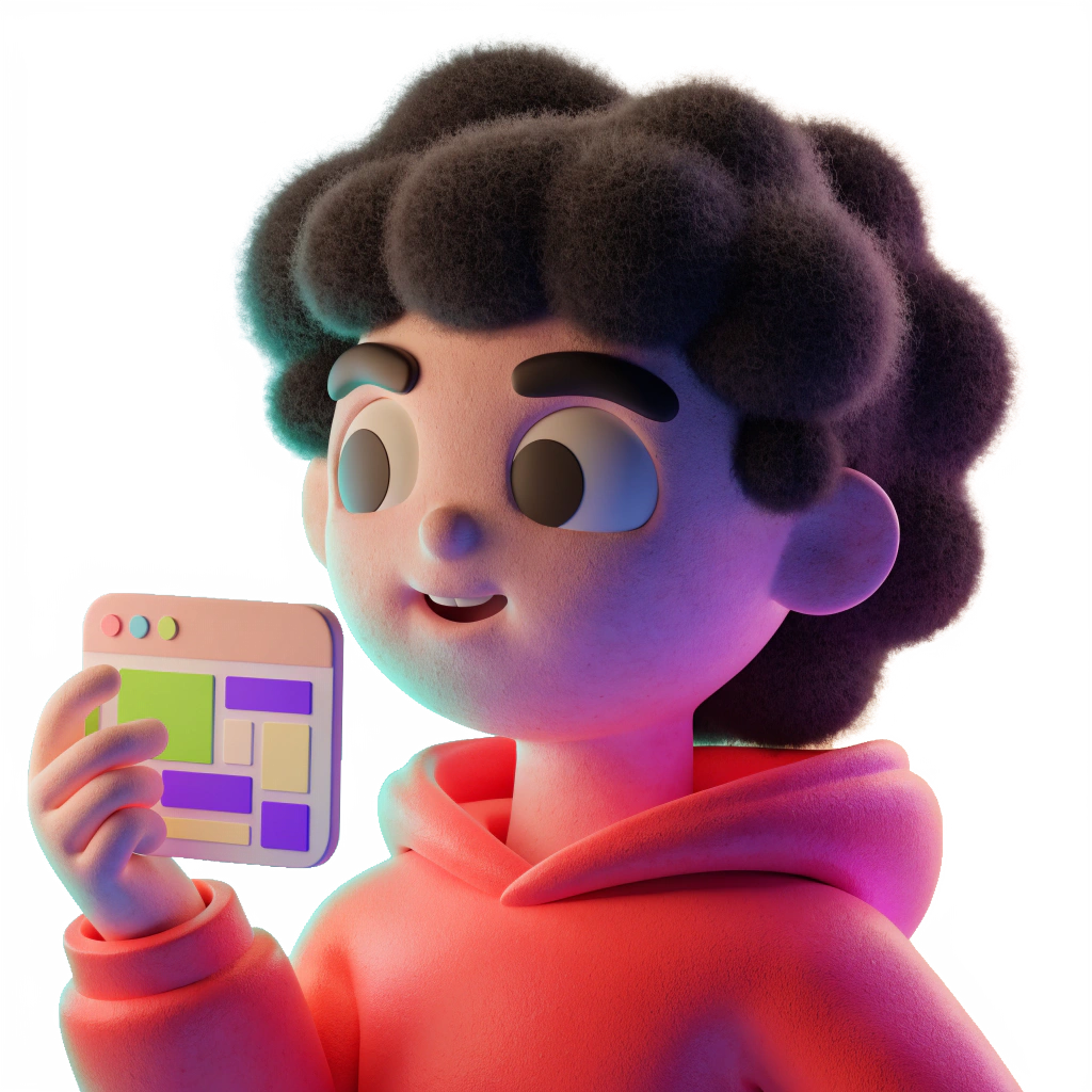 Ship & Iterate — character holding a small product interface